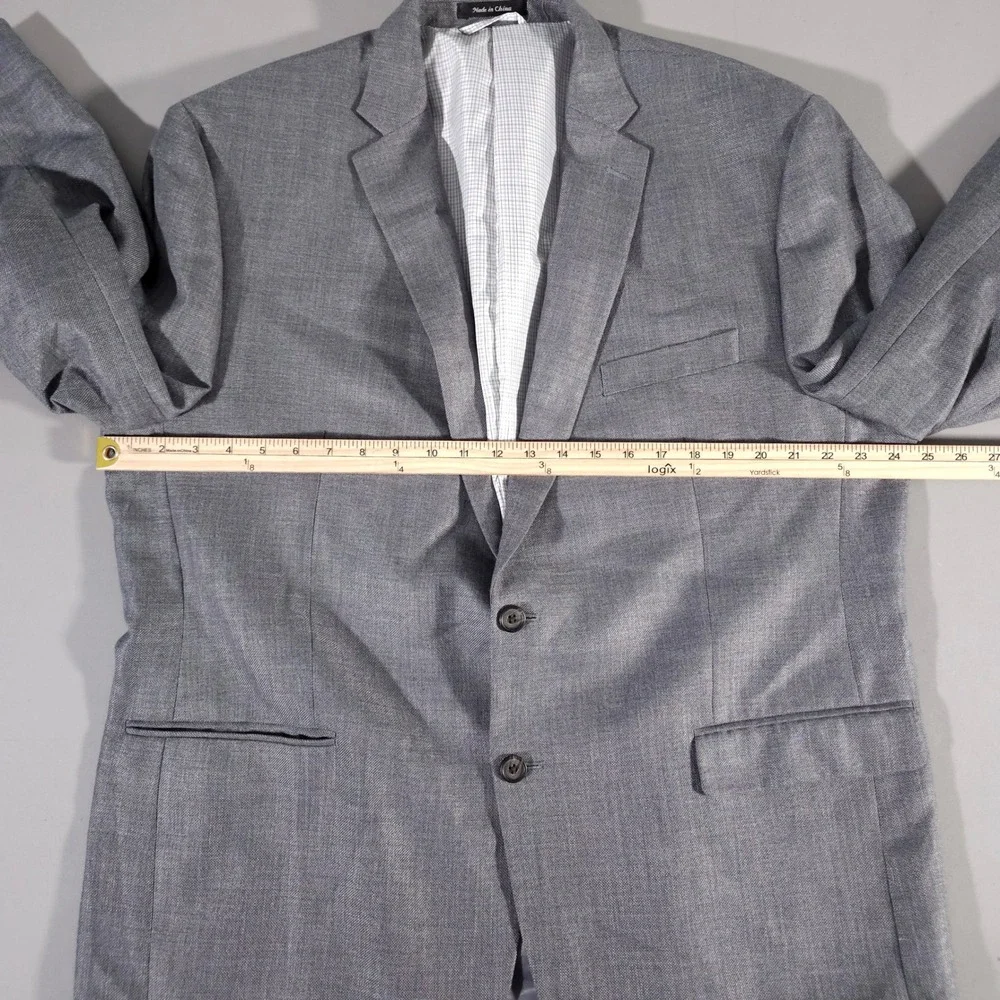 Lauren Ralph Lauren Sport Coat Mens 48R Grey Linen Blend Two Button Blazer